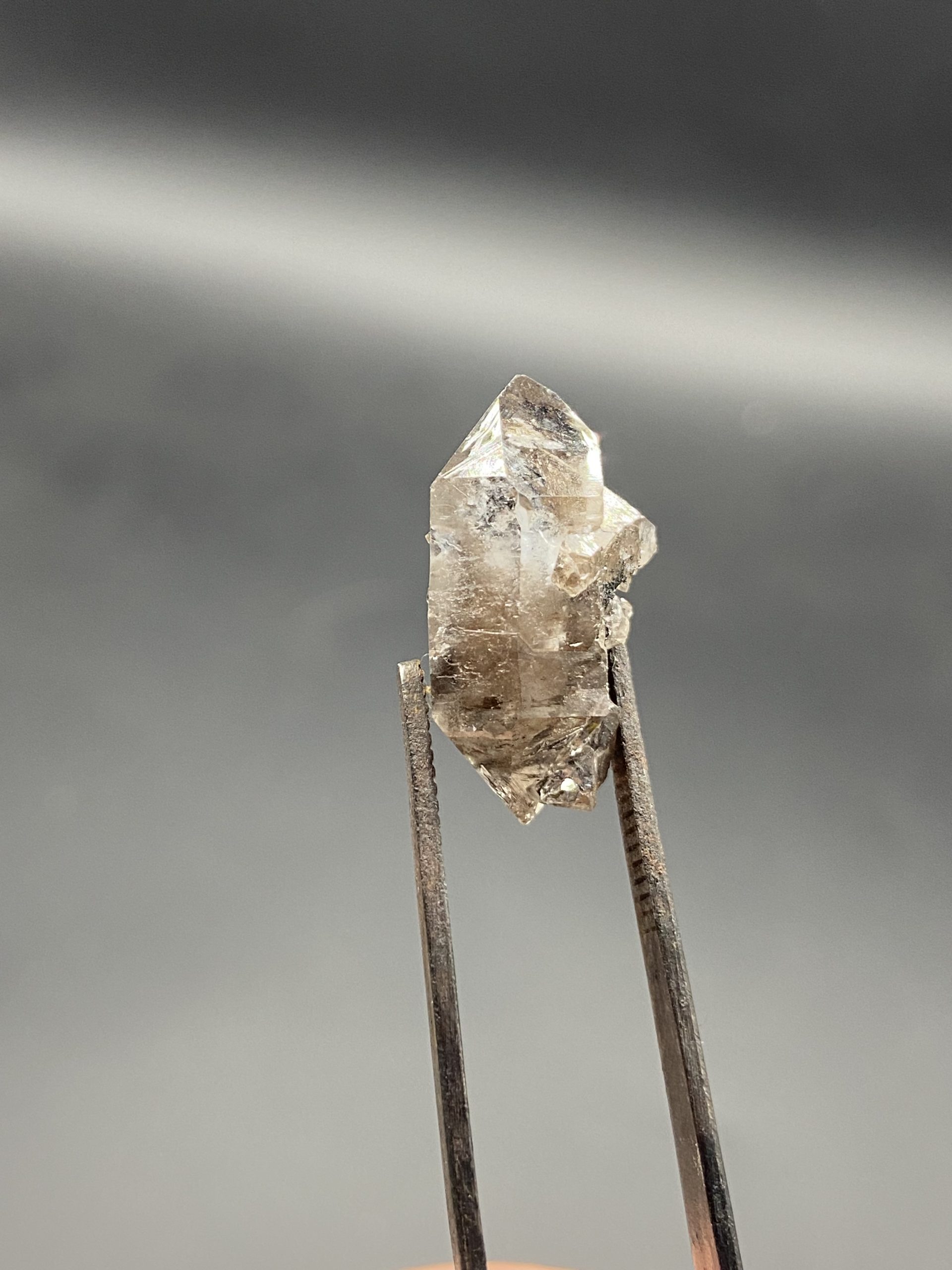 Herkimer diamond crystal quartz double terminated black crystal found in New York