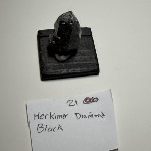 Black Herkimer Diamond — Natural Smoky Point on Stand