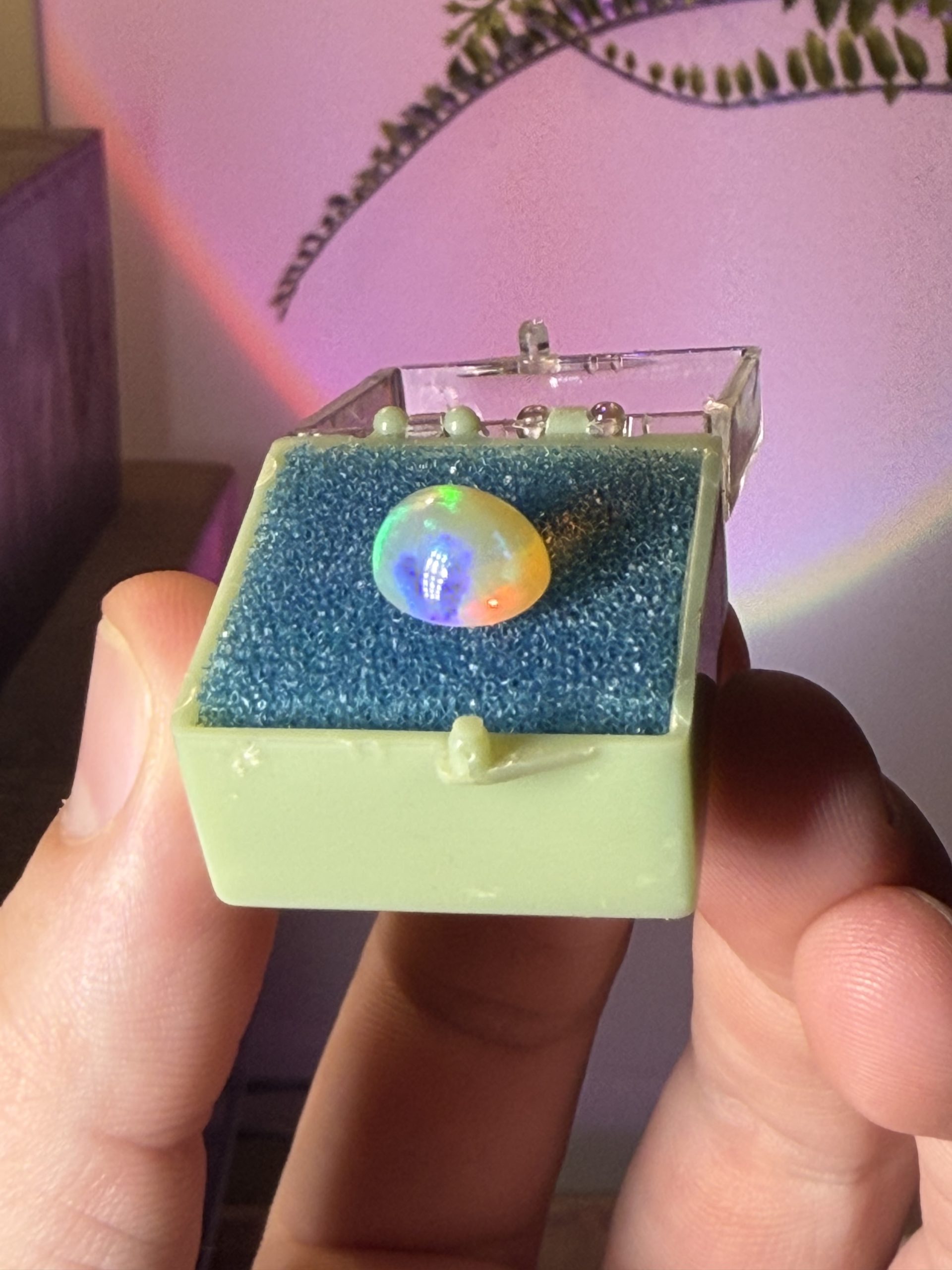 Ethiopian Fire Opal Cabochon — Natural Play-of-Color - Crystal Harvest product photo