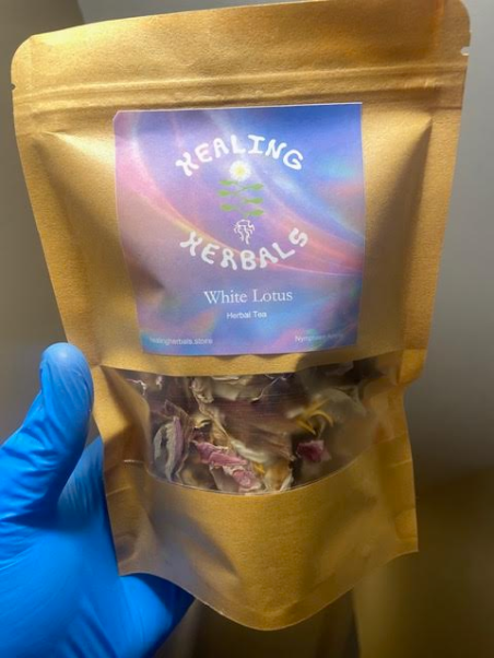 White Lotus herbal tea pouch product photo